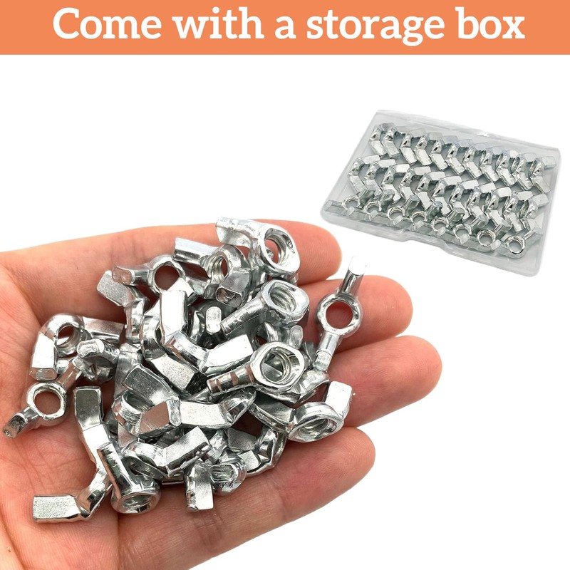 20 Pcs 5/16"-18 Wingnuts, Carbon Steel Wing Nuts Zinc Plated