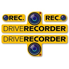 Isaac Trading Dash Cam Recording Sticker Sticker Sticker Waterproof Weatherproof Set of 2 Medium Size + 2 Small Sheets (Yellow)