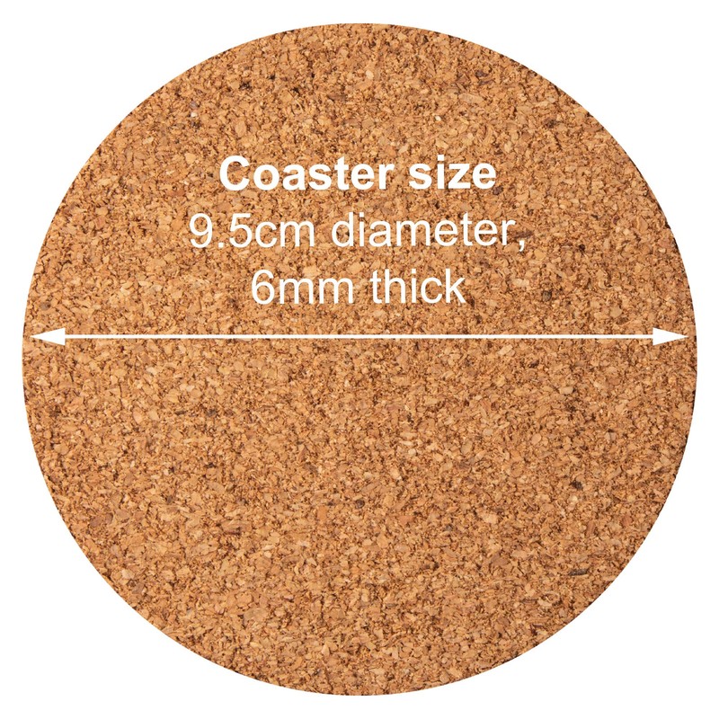 Baker Ross Cork Coasters Class pack. Round, Plain Cork Coasters,