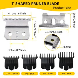 Premium 2 Sets #04710/04521 Replacement Blades for Andis #04710#04521 T O-utliners Trimmer, Cutting T Style Blades for Andis T-out-liners G GO GTO GTX Headliner LS2/3