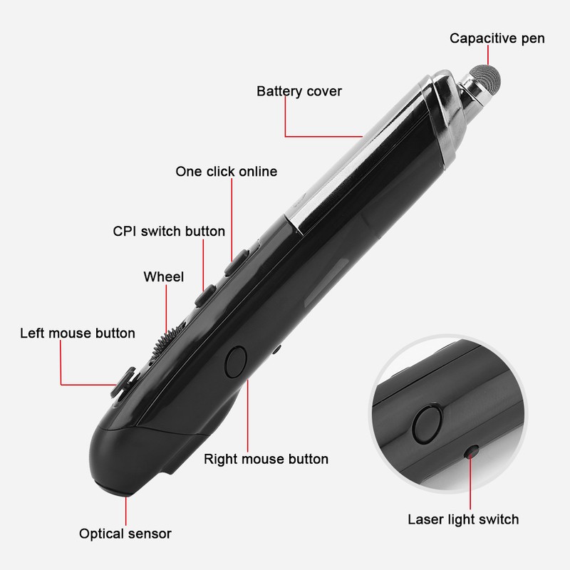 2.4G USB Wireless Optical Pen Mouse Pocket Drawing Write Stylus