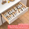 4-Tier Non-Slip Spice Drawer Organizer, 4-Pack Checkered Frosted Clear Acrylic,