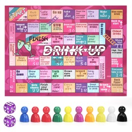 ODGG Drinking Board Games for Adults, Waterproof Leather Mat Drinking Board Game, Fun Party Interactive Drinking Games for Game Night, Bachelorette Parties, Birthday, Age 21+, 2-8 Players