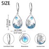 Coconut Palm Tree Ocean Waves Teardrop Moonstone Earrings for Women