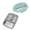 Lunch Box 3 Compartments 304 Stainless Steel Plastic Matching Spoon