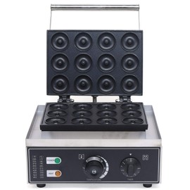 Electric Donut Maker Machine, 12Pcs Stainless Steel Commercial Doughnut Maker Nonstick Donut Baker Machine 110V 1550W Pancake Baker Maker Donut Machine