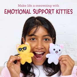 WHAT DO YOU MEME? Emotional Support Kitties by Relatable, Cuddly Stuffed Animals and Toys, Squishy Toys and Plushies, Great Ideas for Loved Ones of All Ages, Includes 5 Plushies with Carrying Basket