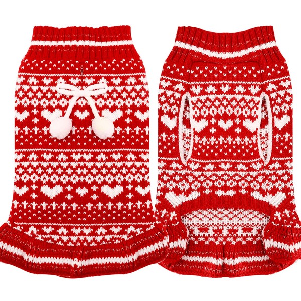 ABRRLO Dog Jumper Dress with Lead Hole for Small Medium