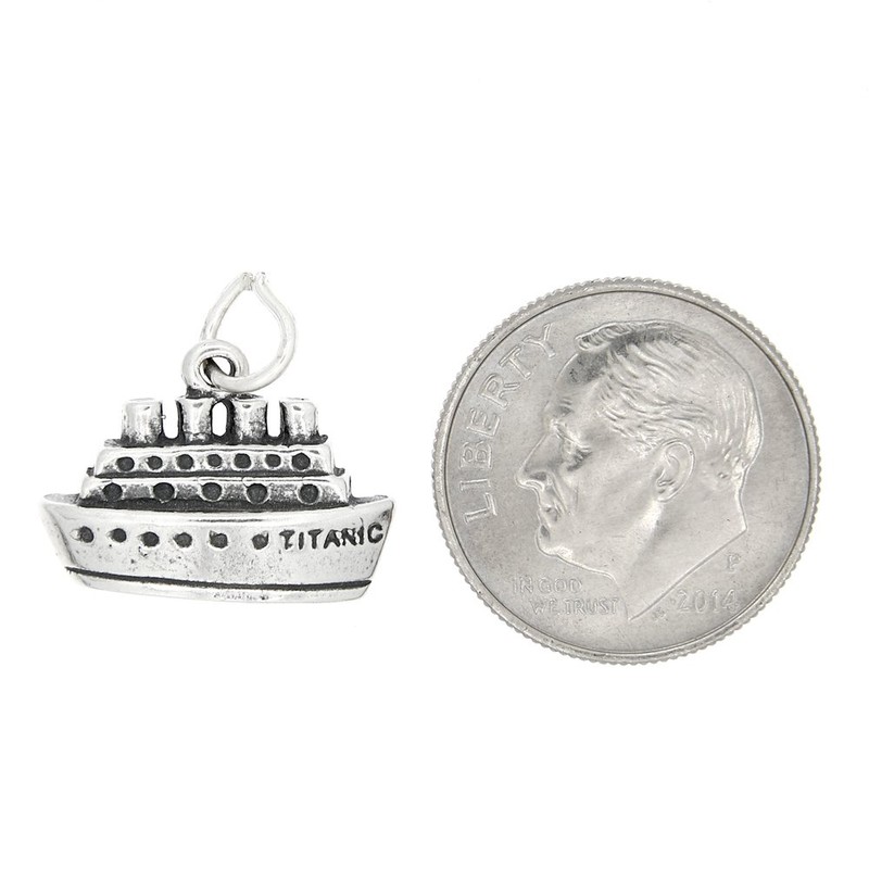 LGU Sterling Silver Flat Titanic Ship Ocean Liner Charm