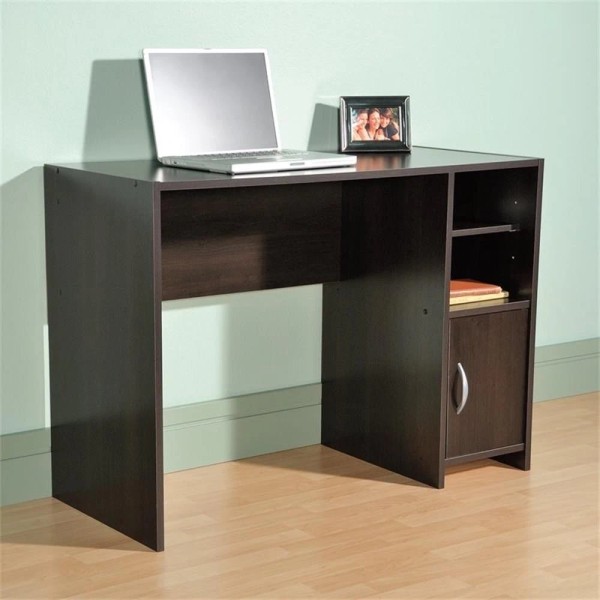 Pemberly Row Transitional Wood Writing Desk in Cinnamon Cherry