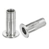 sourcing map M10 Multi-Grip Rivet Nuts, 10pcs Pre-Bulbed Shank Flat