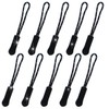 ZPR-013 Zipper Pull, Zipper Chucks, Black, Set of 10, Open/Close,