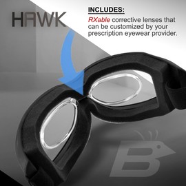 Birdz Eyewear Hawk Over The Glasses Motorcycle Goggles Biker 2 Pairs Anti-Fog Clear & Smoke Lenses RXable ANSI Z87.1 Safety Rated