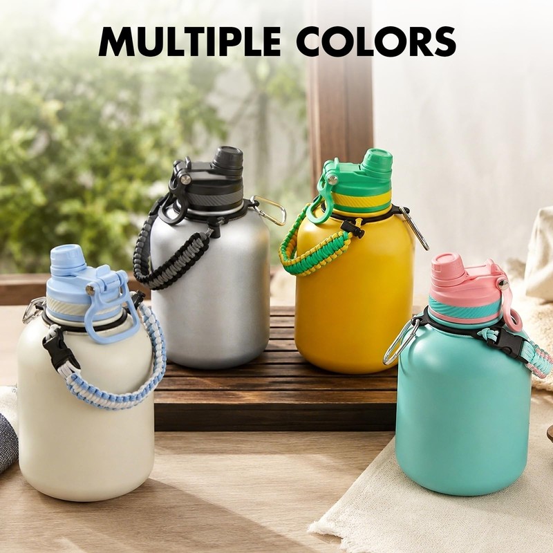 Stainless Steel Water Bottle with Spout Lid, 50oz/1500ml Water Jug