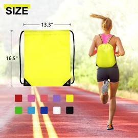 Grneric 10Pcs Drawstring Backpack Bulk Cinch Bag, Drawstring Bags Polyester for Gym Sports Beach Party Trip(10 Colors)
