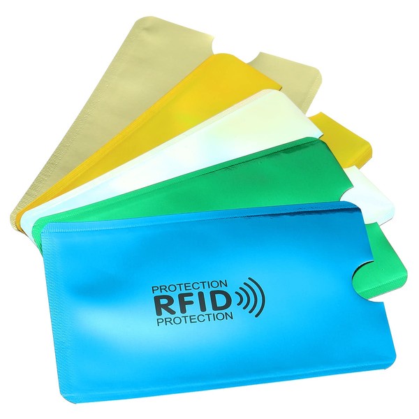 PATIKIL RFID Blocking Colorful Credit Card Sleeves,30 Pack Contactless Protector