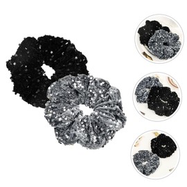 Minkissy Elegant Sequins Hair Ties Stretchy Ponytail Hair Bands for Women Teen Girls