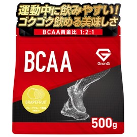 GronG (グロング) BCAA Supplement, Amino Acid Powder, Essential Amino Acids, 17.6 oz (500 g), Grapefruit Flavor