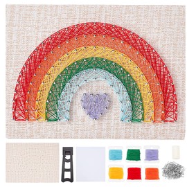 INFUNLY DIY String Art Kit 3D Rainbow String Making Kit Heart String Art Crafts Kit for Beginners DIY Rainbow String Craft Kit for Women Men Students Birthday Gift Arts and Crafts Gifts for Holidays