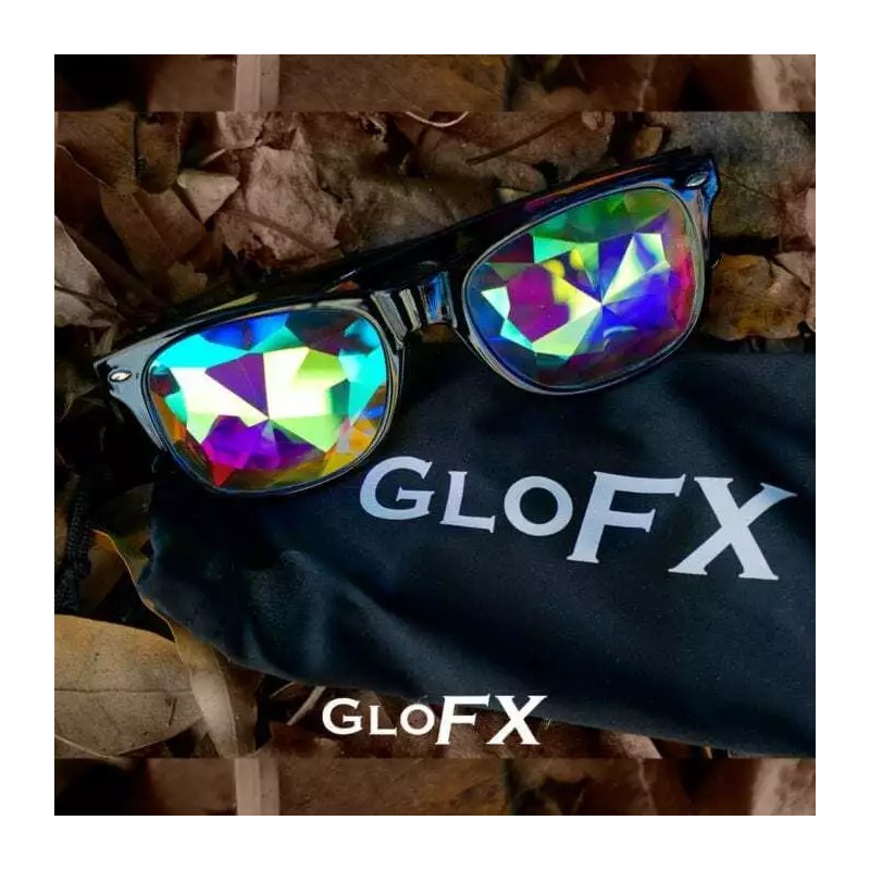 GloFX Ultimate Kaleidoscope + Diffraction Glasses – Black