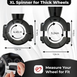 FOURING BL Steering Wheel Knob Spinner - Universal Non-Slip Fit, ABS & Premium Silicone Finish Suicide Knob with Metal Ball Bearing - Ideal for Cars, Trucks, Boats (Large-Gold)