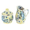 Blue Rose Polish Pottery Bluebird Garden Cream & Sugar Set