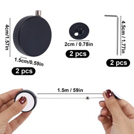 2pcs Retractable Remote Control cable Tether Locks, 4.92ft Adjustable Security Remote Control Lanyard Leash for TV Game Controllers Tablets in Showrooms Office Home