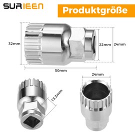 SURIEEN 20-Tooth Bicycle Bottom Bracket Wrench, Bicycle Bottom Bracket Remover Tool for Shimano/VP/FSA/LP, Silver