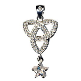 51024 Tribal Necklace Pendant Real Silver 925 with Zirconia Antique Design Stone Colour Clear White, Sterling silver 925, zirconia stones, Zirconia crystal rhinestone