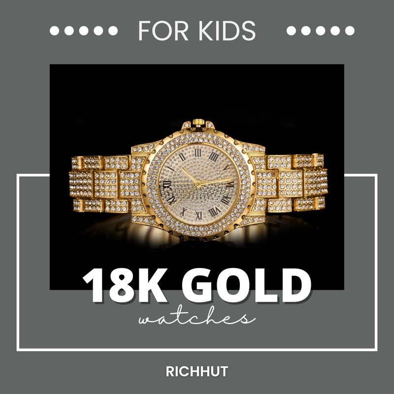 richhut Luxury Diamond Watch for Kids Teen - Iced Out