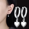 Earrings Silver 925 Hanging Love Heart Earrings Silver 925 Hoop