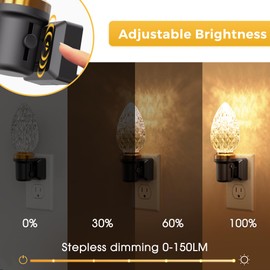 L LOHAS Night Light, LED Night Lights Plug into Wall, Dimmable Night Light with Auto Light Sensor, 3000K Warm White 0-100LM, Adjustable Brightness Nightlight, Bathroom Night Light Hallway Bedroom
