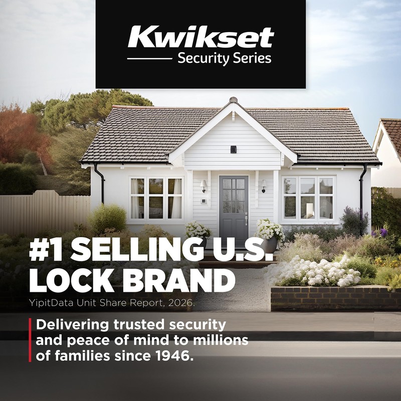 Kwikset 660 Deadbolt Lock, Matte Black Square Exterior Keyed Front