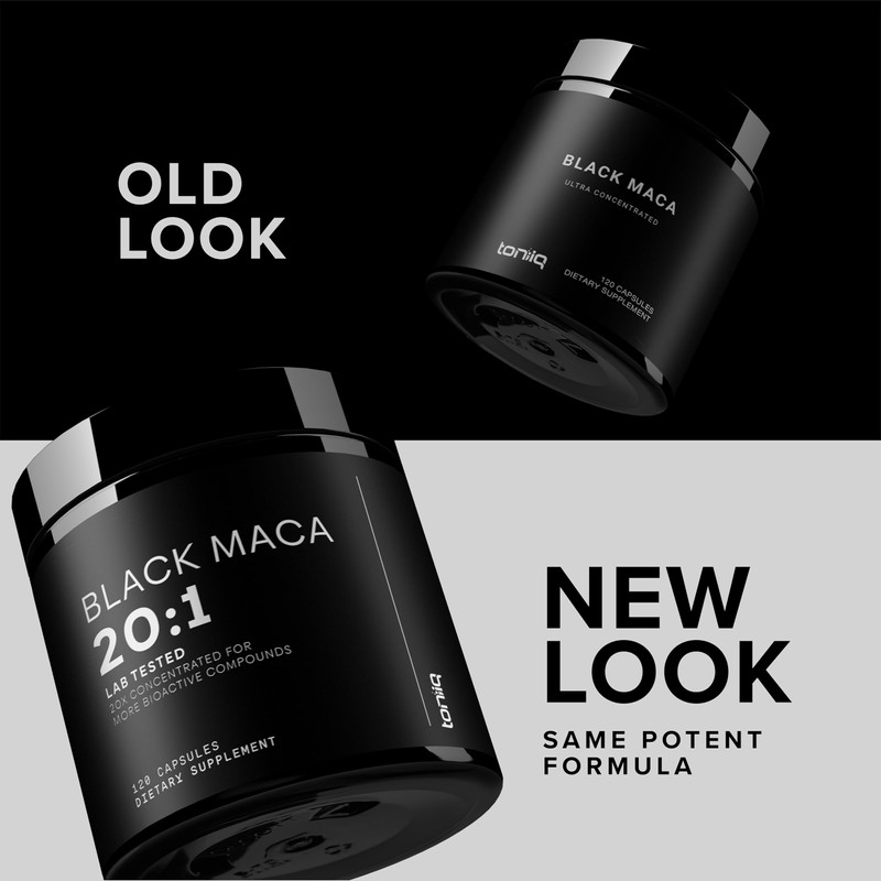 Toniiq Black Maca Root - Ultra High Potency 20:1 Extract
