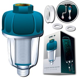 ORBON Storage Water Heater Filter | 40µm Inline Sediment Cleaner for Whole House | Portable Mesh for Under Sink & Water Heater System | 1/2'' MNPT+FNPT | Only Male Thread to Female Thread | 1 Unit