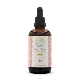 HerbEra Herb-Flow B120 Alcohol-Free, Concentrated Liquid Drops: Cayenne Pepper, Eleuthero Root, Ginger Root, Ginkgo Leaf, Rosemary Leaf, Wildcrafted: Prickly Ash Bark. Circulation Blend 4 Fl Oz