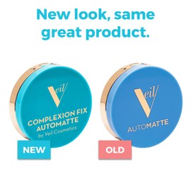 Veil Complexion Fix AutoMatte Mattifying Balm - Anti-Shine Translucent Powderless Makeup - Prime, Set, Mattify, Touch-Up & Remove Oil - Blur Pores & Fine Lines - Smooth Complexion - All Skin Types