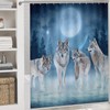 Brebasf Winter Forest Wildlife Wolf 4 Pcs Waterproof Shower Curtain