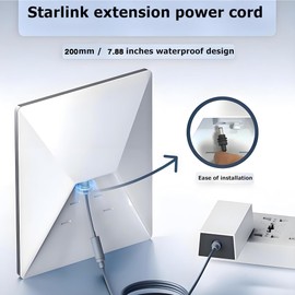 AMAKE Starlink Mini DC Male-to-Female Power Adapter Cable,0.2-Meter Waterproof Power Hole Expansion Cable,Compatible with Starlink Mini Tube Adapter and Original Power Cord