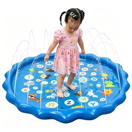 Fountain Mat, Fountain Pool, Play Mat, Pool Mat, For Kids, Pets, Thick, Diameter 66.9 inches (170 cm), Cute, Water Play, Animal Pattern, For Summer, Lawn Play, Home Use, Summer Protection