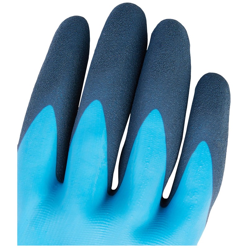 UCI AQUATEK Latex Waterproof Fully Coated Grip Work Gloves Blue