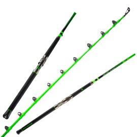 Green Hellcat Revenge Rod Series – Durable, Lightweight Composite Fishing Rod, Non-Slip Silicone Grip, Aluminum Reel Seat, Smooth Casting, Break-Resistant Tip. (Spinning, 7.6, Feet, Heavy)