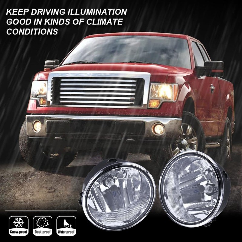 LQI Front Fog Lights Lamps Assembly Compatible with Ford F150