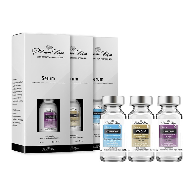 PLATINUMMAX KIT de 3 Sueros Faciales 10 ml cu (Coenzima