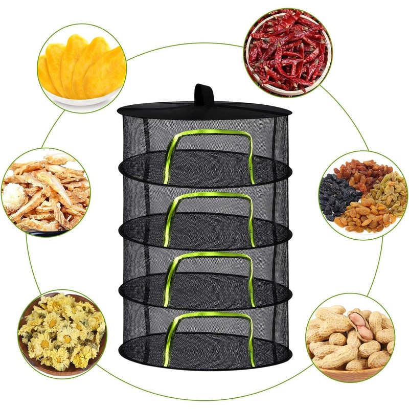 Forhome 4-Layer Drying Nets for Hanging, Drying Net Herbs, Foldable