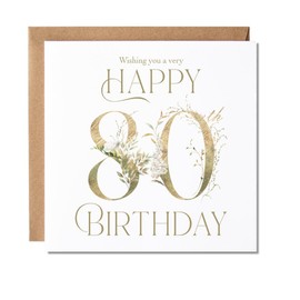 Maise & Rose 80th Birthday Card For Women | 80th Birthday Card For Her | Floral 80th Birthday Card For Friend | 80th Milestone Greeting Card | P109