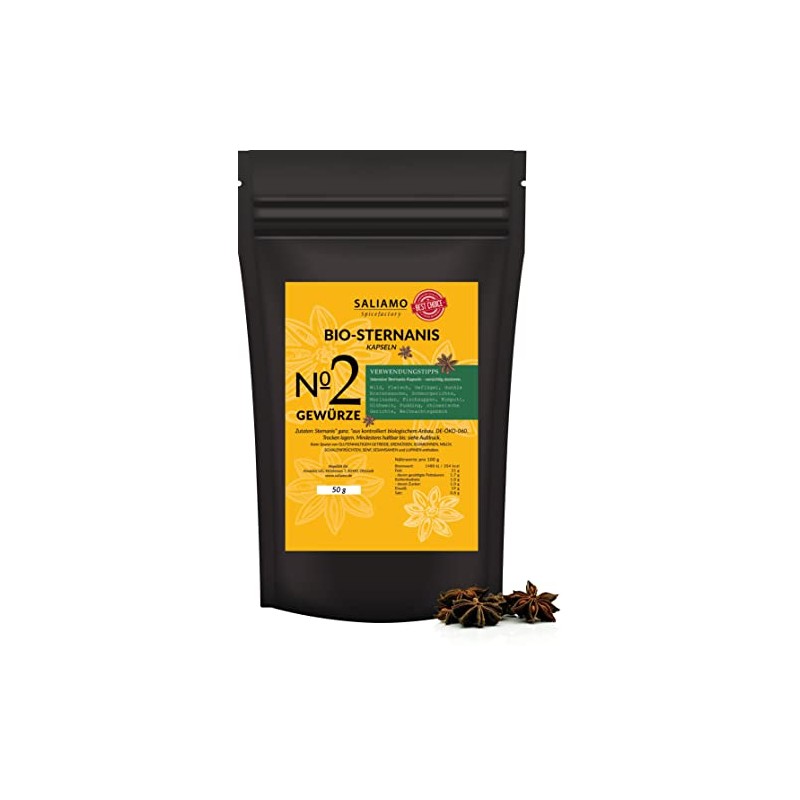 50 g organic star anise whole, intense in smell and