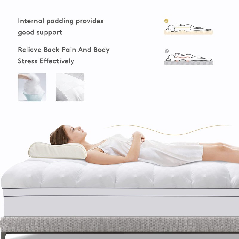 SameBed Mattress Topper Queen,Extra Thick Mattress Pad Cover for Back