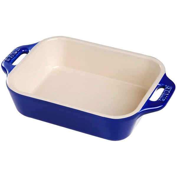 Staub Ceramic Rectangular Baking Dish 10.5 x 7.5-inch Sapphire Blue