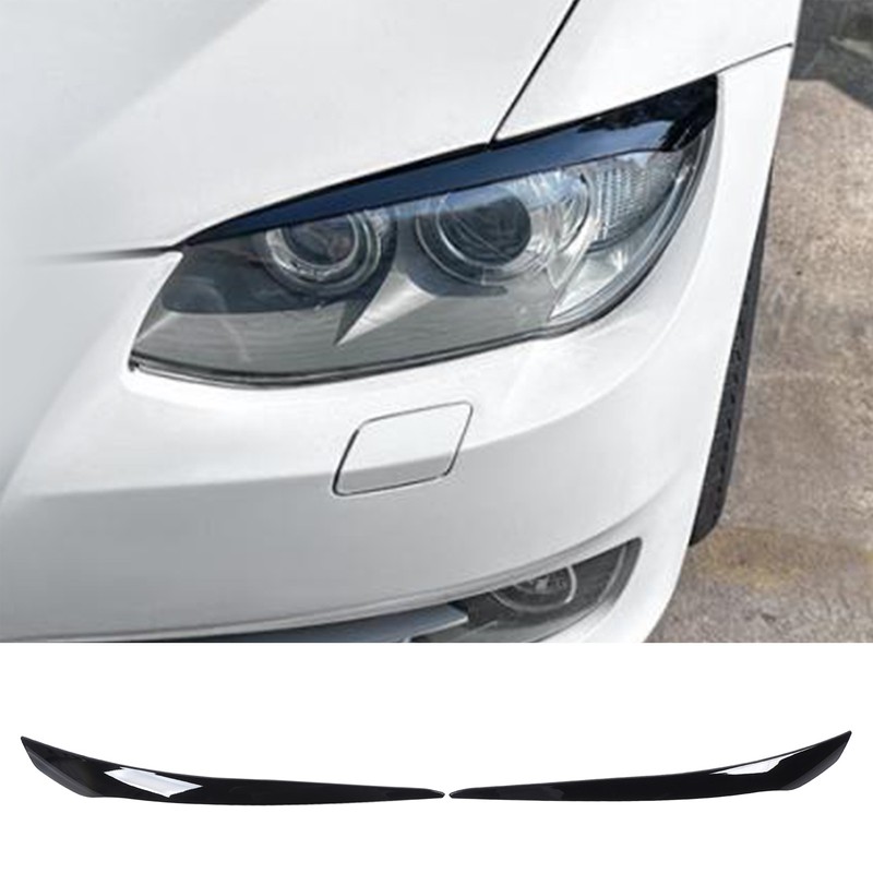 2 Pcs Headlight Eyebrow Headlamp Eyelid Cover Trim Frame Decal